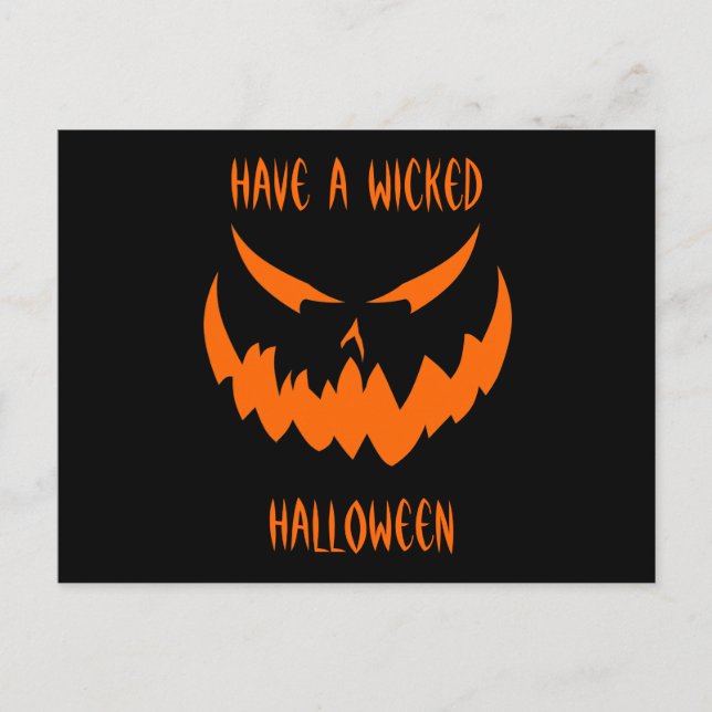 Carte Postale Jack-O'Lantern Face II, Orange (Devant)