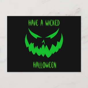 Carte Postale Jack-O'Lantern Face II, Vert