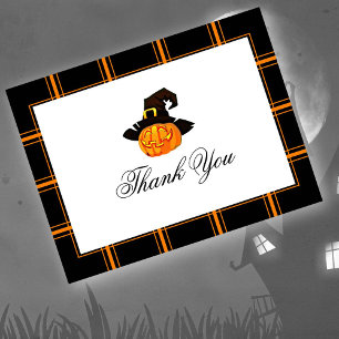 Carte Postale Jack O'Lantern Merci Halloween noir/orange