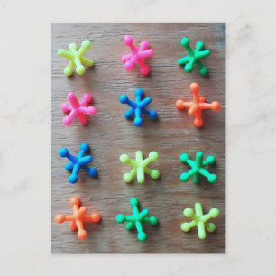 Carte Postale Jacks colorés sur bois