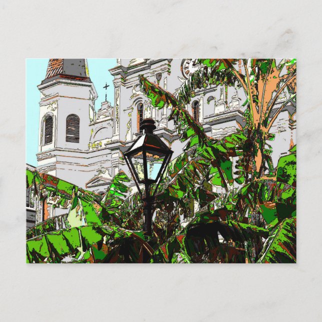 Carte Postale Jackson Carré New Orleans Lampe Post (Devant)