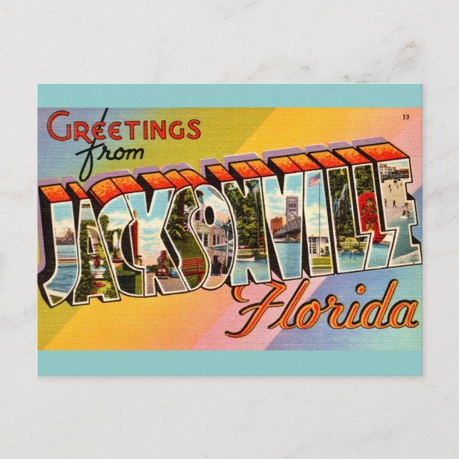 Carte Postale Jacksonville Floride vintage (Devant)