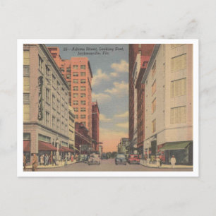 Carte Postale Jacksonville, rue Adams View, 1955