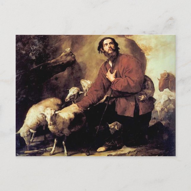 Carte Postale Jacob with the Flock of Laban par Jusepe de Ribera (Devant)