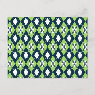 Carte postale Jacquard Preppy vert