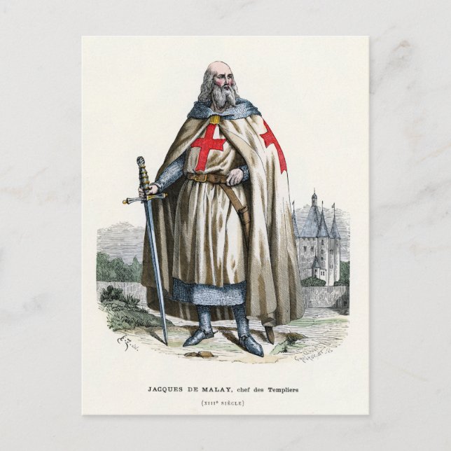 Carte Postale Jacques de Molay - Templier de Chevalier (Devant)