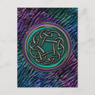Carte Postale Jade Green Metal Celtic Knot