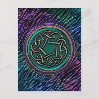 Carte Postale Jade Green Metal Celtic Knot
