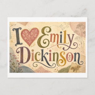 Carte Postale "J'adore Emily Dickinson"