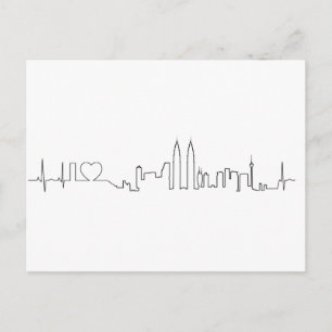 Carte Postale J'adore Kuala Lumpur (style ecg) souvenir