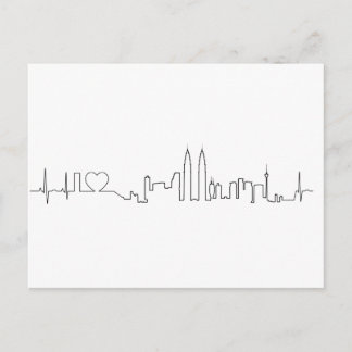 Carte Postale J'adore Kuala Lumpur (style ecg) souvenir