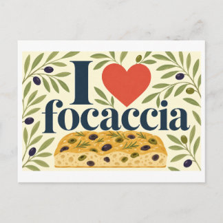 Carte Postale "J'adore la Focaccia"