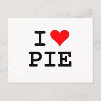 Carte Postale J'adore la tarte (lettres noires)