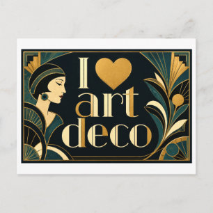 Carte Postale "J'adore l'Art Déco"