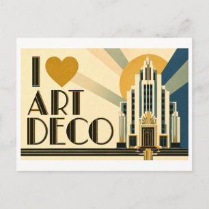 Carte Postale "J'adore l'Art déco"