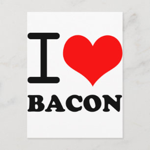 Carte Postale J'adore le bacon