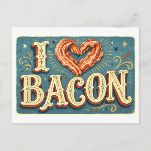 Carte Postale "J'adore le bacon"