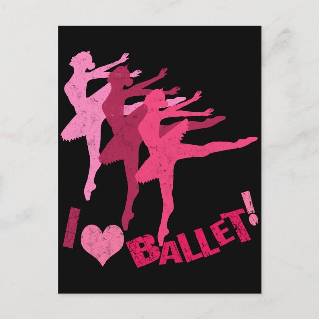 Carte Postale J'adore le Ballet (Devant)