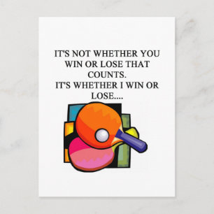 Carte Postale j'adore le ping-pong