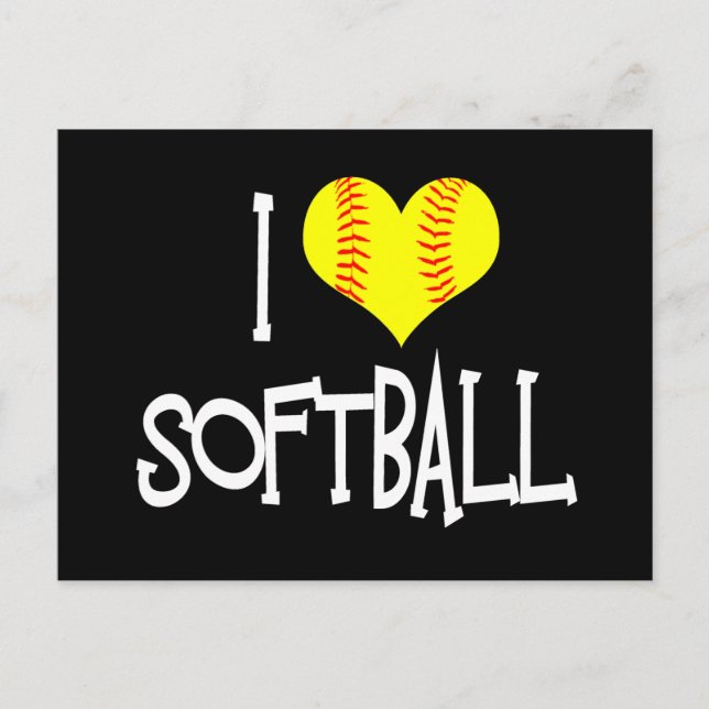 Carte Postale J'adore le softball (Devant)