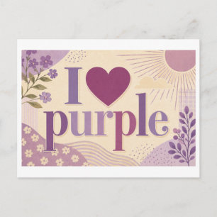 Carte Postale "J'adore le violet"