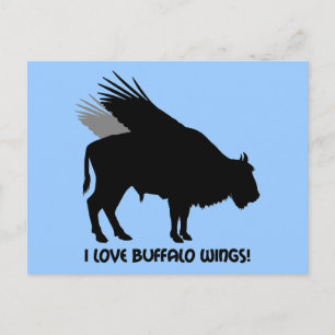 Carte Postale J'adore les ailes de buffle