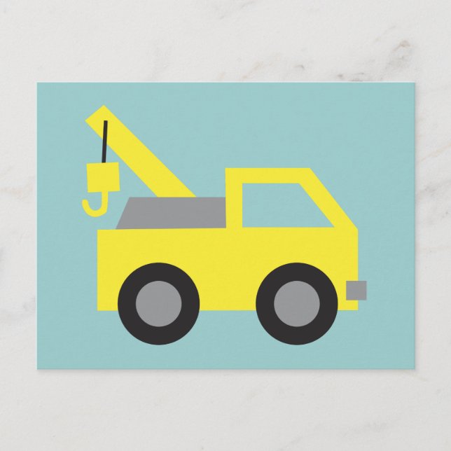 Carte Postale J'adore les camions, le joli véhicule jaune pour l (Devant)