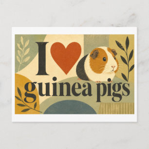 Carte Postale "J'adore les cochons d'Inde"