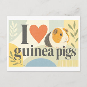 Carte Postale "J'adore les cochons d'Inde"