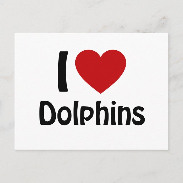 Carte Postale J'adore les dauphins (Devant)