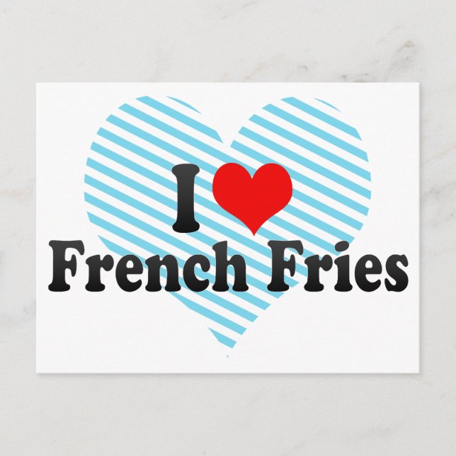 Carte Postale J'adore les frites françaises (Devant)