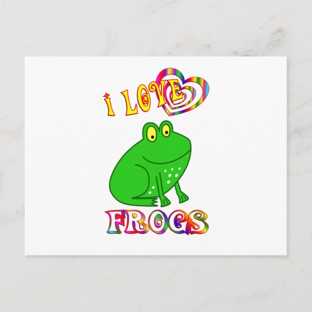 CARTE POSTALE J'ADORE LES FROGS (Devant)