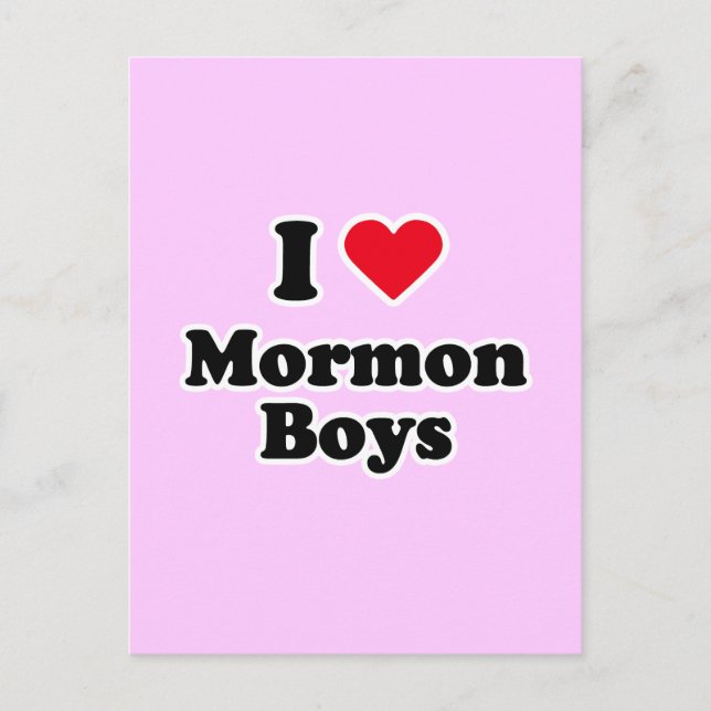 Carte Postale J'adore les garçons mormons (Devant)