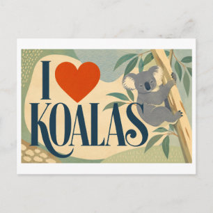 Carte Postale "J'adore les koalas"