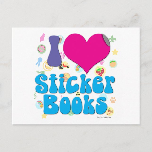 Carte Postale J'adore les livres Sticker ! (Devant)