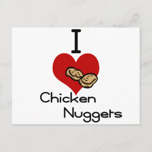 Carte Postale J'adore les pépites de poulet