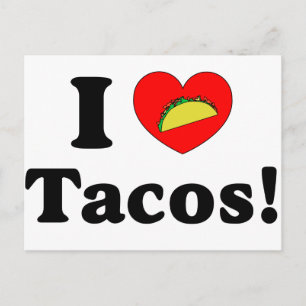Carte Postale J'adore les Tacos