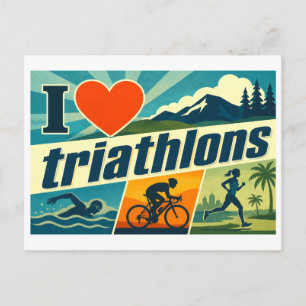 Carte Postale "J'adore les triathlons"