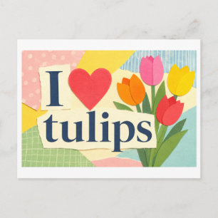 Carte Postale "J'adore les tulipes"