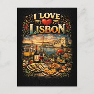 Carte Postale J'adore Lisbonne