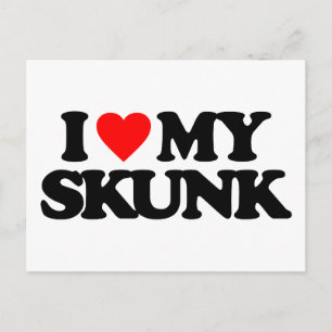 CARTE POSTALE J'ADORE MON SKUNK