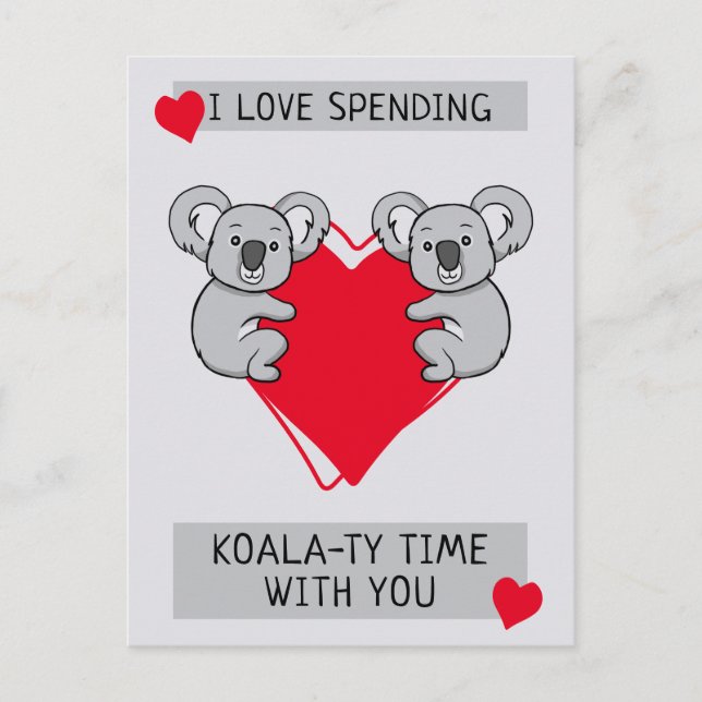 Carte Postale J'adore passer du temps Koalaty avec toi (Devant)