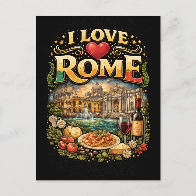 Carte Postale J'adore Rome (Devant)