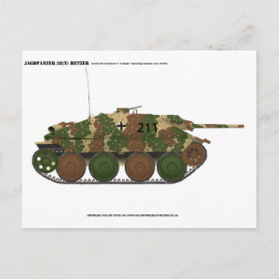 Carte Postale Jagdpanzer 38(t) Hetzer en camouflage "embuscade"
