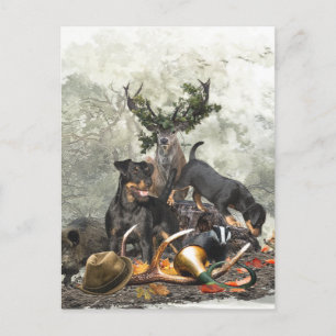 Carte Postale Jagdterrier, Terrier de chasse allemand