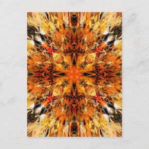 Carte Postale Jagged Orange Mandala