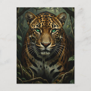 Carte Postale Jaguar de la jungle aux yeux verts intenses
