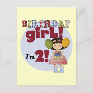 Carte Postale J'ai 2 T-shirts et cadeaux pour fille d'anniversai