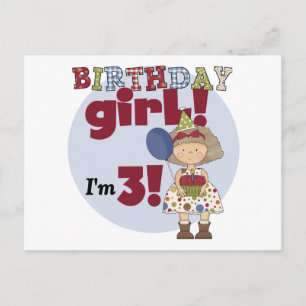 Carte Postale J'ai 3 Tshirts et cadeaux pour filles d'anniversai