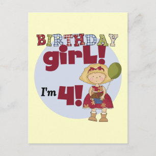 Carte Postale J'ai 4 T-shirts et cadeaux pour filles d'anniversa